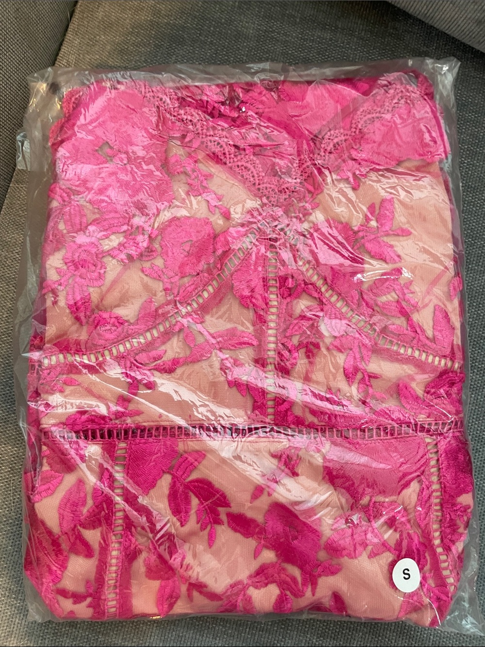 Just Me Hot Pink Floral Embroidered Midi Dress - Picture 5 of 5